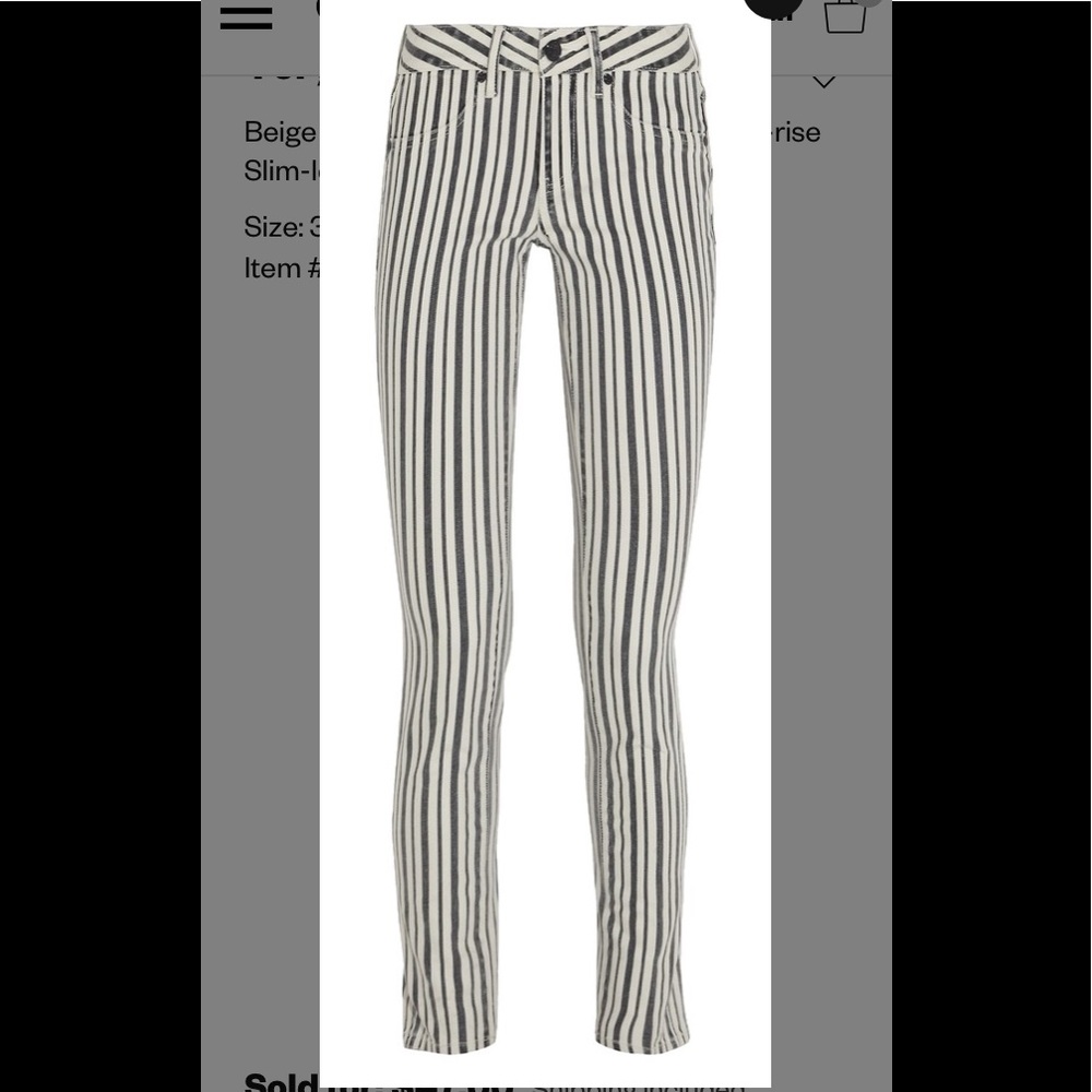 Tory Burch Marlien Legging Jeans Navy Stripe